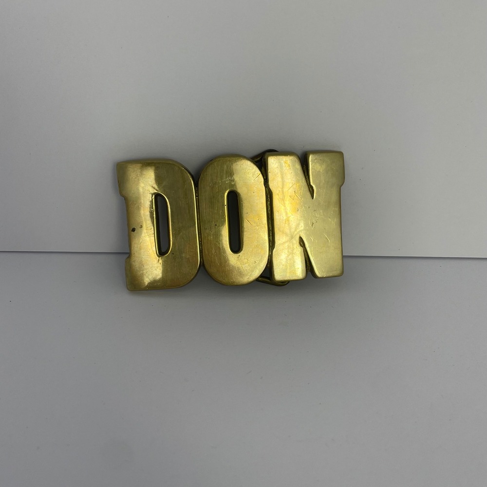 Vintage BBB Solid Brass DON Belt Buckle Taiwan ROC Letter Name Initial 4030
